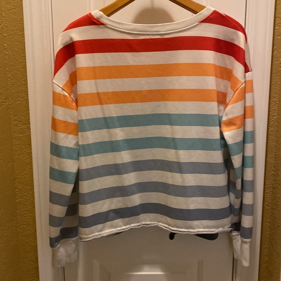 Striped sweatshirt with velour heart - Picture 3 of 3